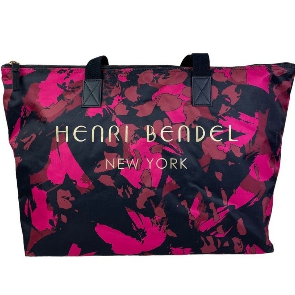 Henri Bendel Pink Camo Floral Tote Rare Shoulder Handbag Bag New